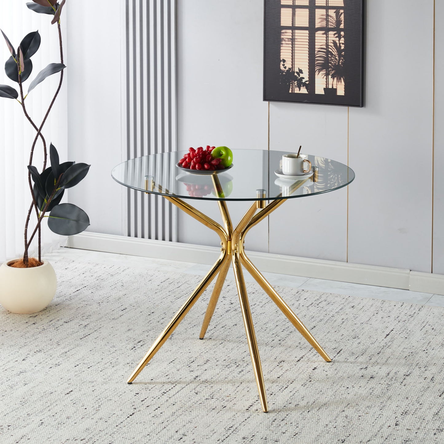 Compact Dining Table With Glass Top
