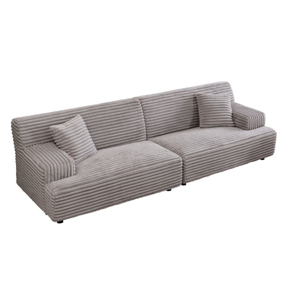 Modern Comfortable Cloud Sofa, Soft Plush Corduroy With Square Armrests
