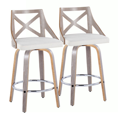 Charlotte - Farmhouse Fixed Height Counter Stool With Round Footrest (Set of 2)