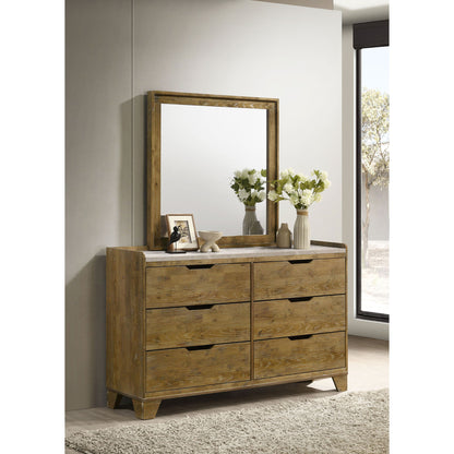 Packard - 6 Drawer Dresser With Mirror - Oak