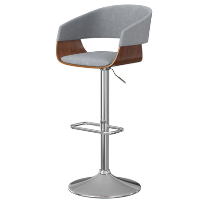 Lowell - Adjustable Swivel Bar Stool - Stone Gray