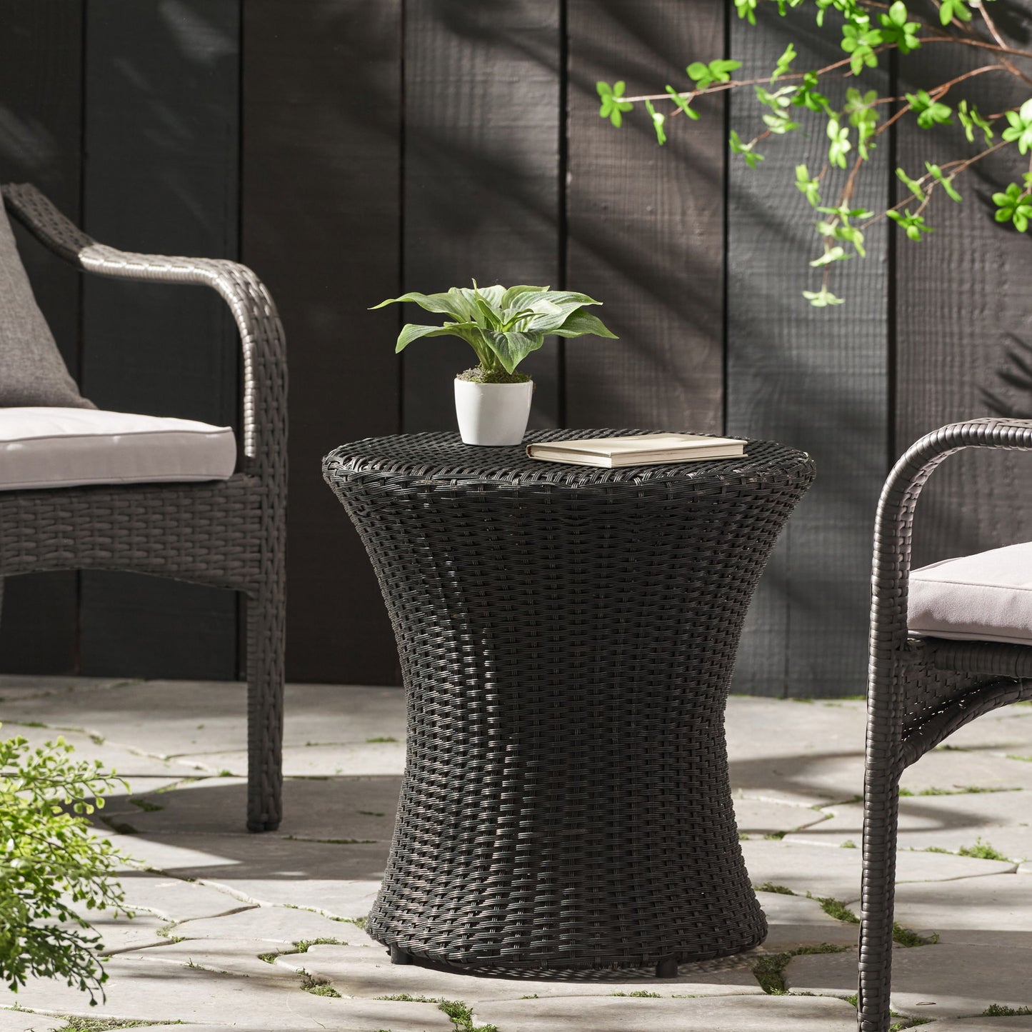 Thrive - Hourglass Rattan Table With No Glass Top