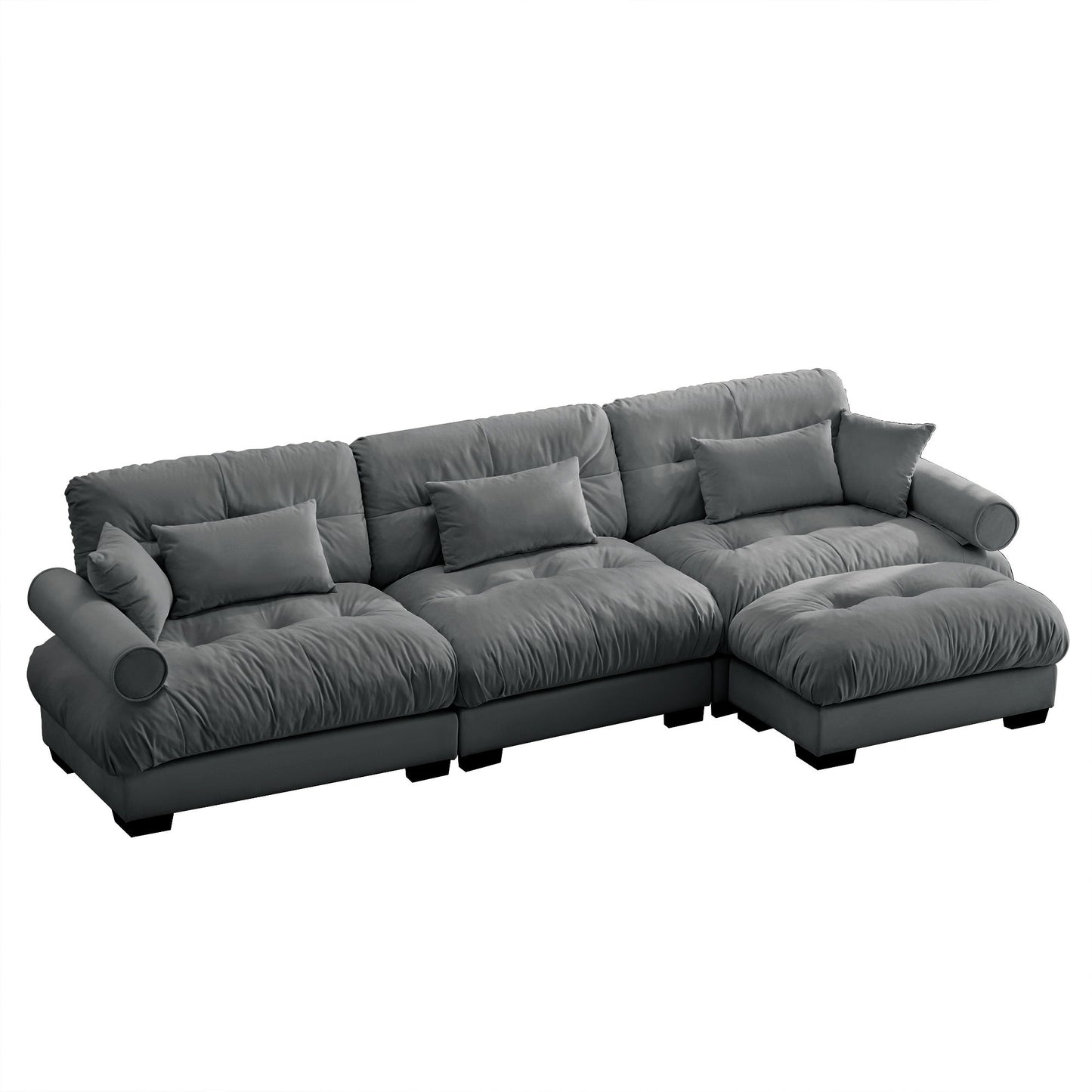 Super Comfort Oversized Modular Sectional Sofa With Movable Ottoman