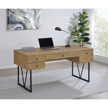 Vellun - 4 Drawer Writing Desk - Mango Color