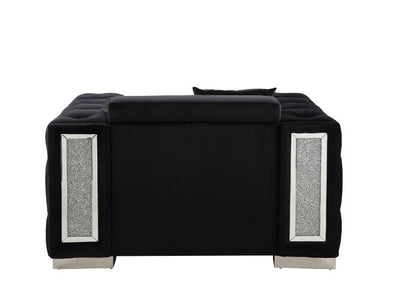 Trislar - Chair With Pillow (Same Lv01399) - Black Velvet