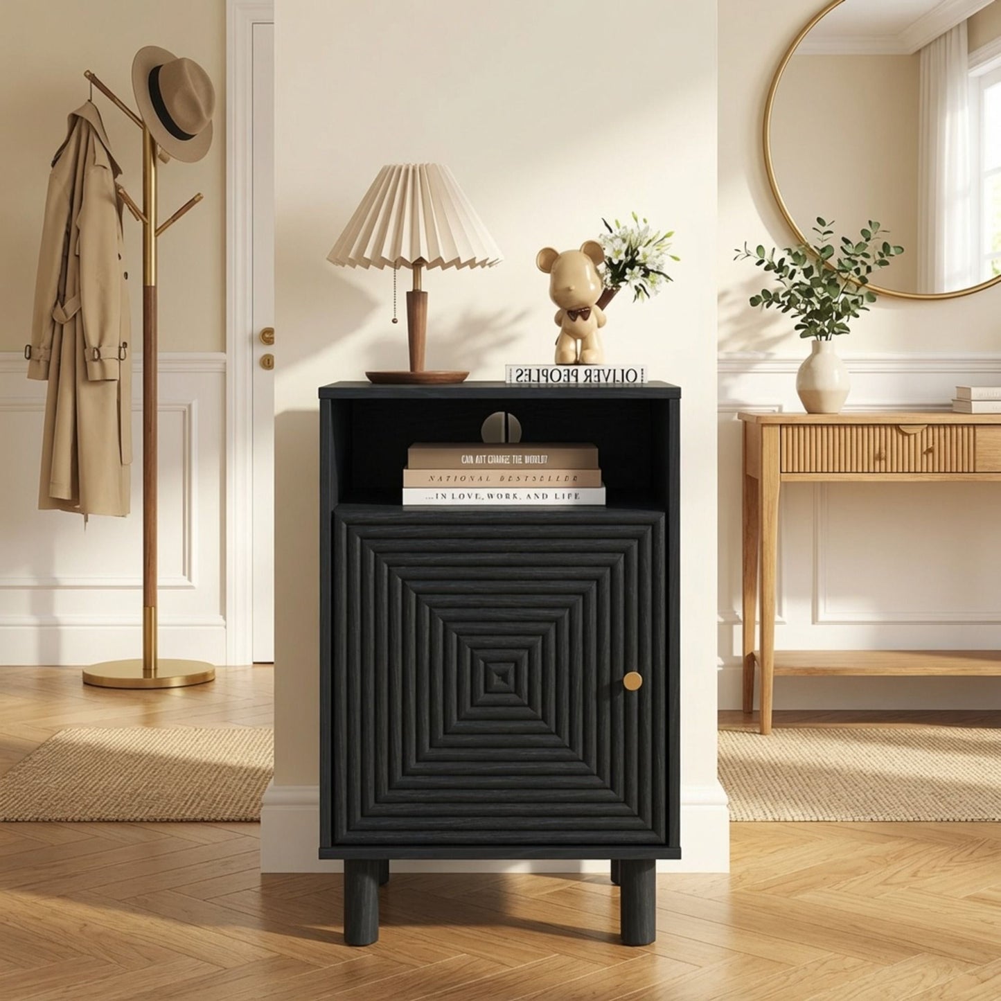 Nightstand With Charging Station & Storage
