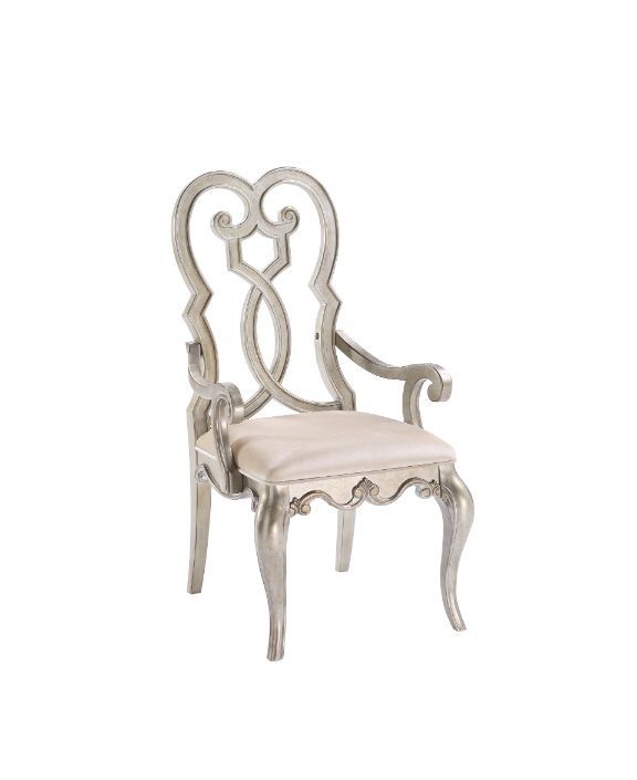 Esteban - Chair (Set of 2) - Ivory Velvet & Antique Champagne Finish