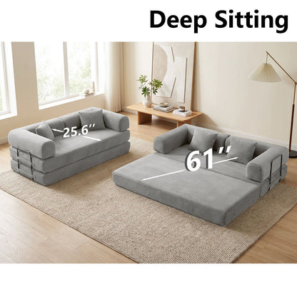 Convertible Sofa Bed With Removable Pillows