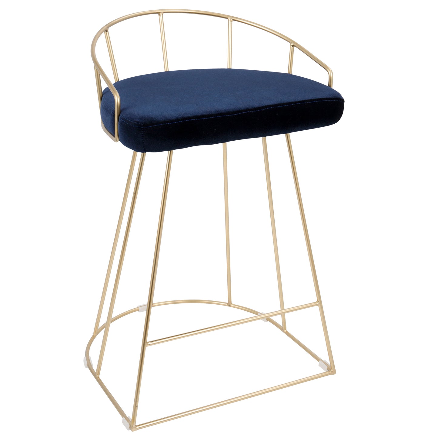 Canary - Contemporary / Glam Counter Stool (Set of 2) - Gold / Blue