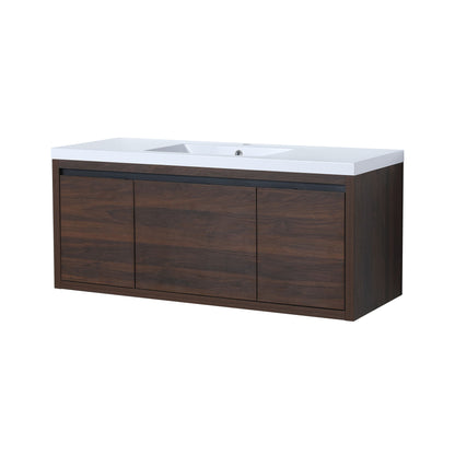 Floating Bathroom Vanity With Resin Sink And Soft Close Doors