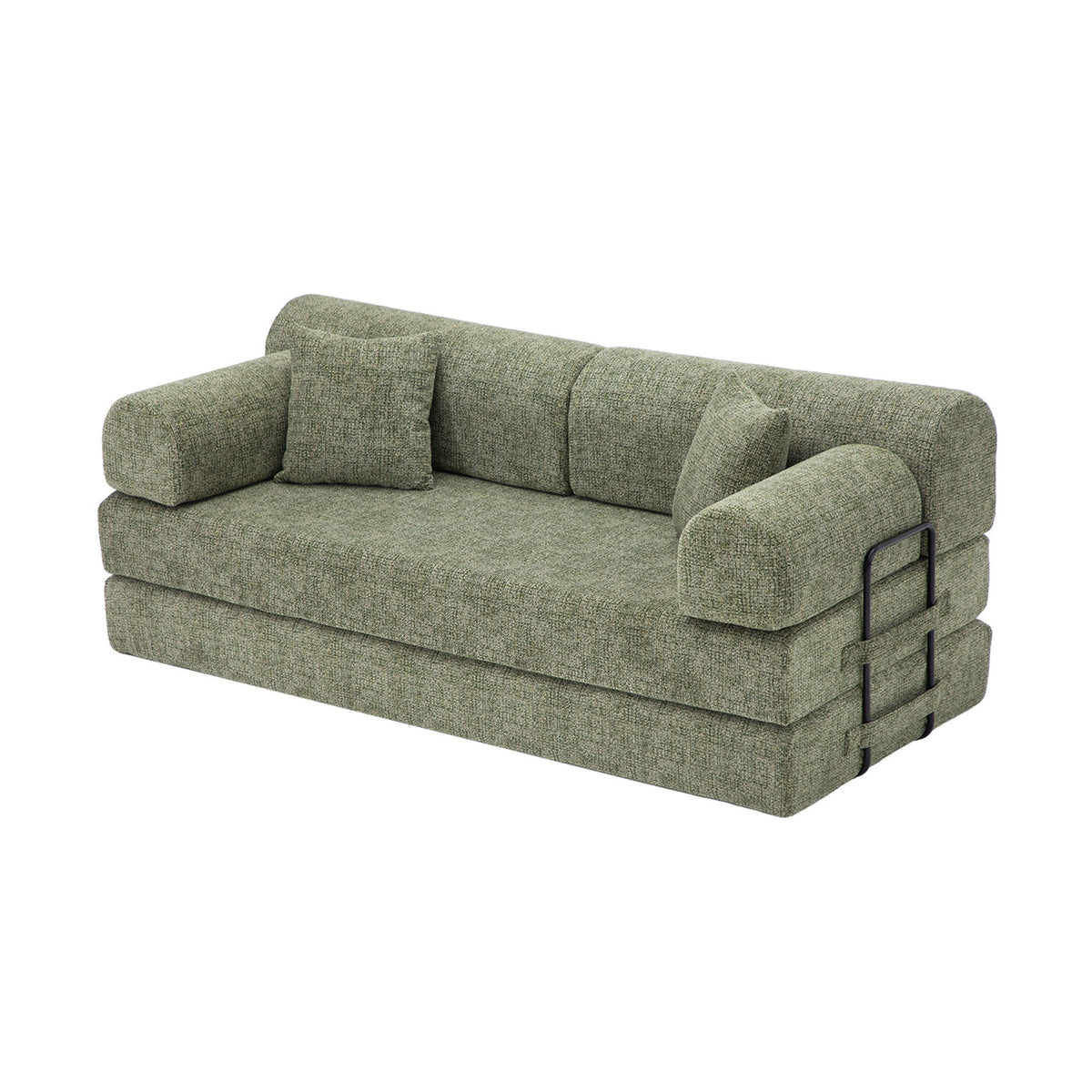 Convertible Sleeper Sofa Bed, Folding Mattress Couch & Fixed Shape Frame For Living Room
