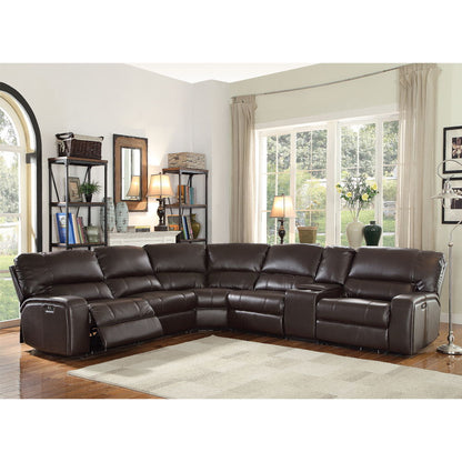 Saul - Sectional Sofa - Espresso Leather-Aire