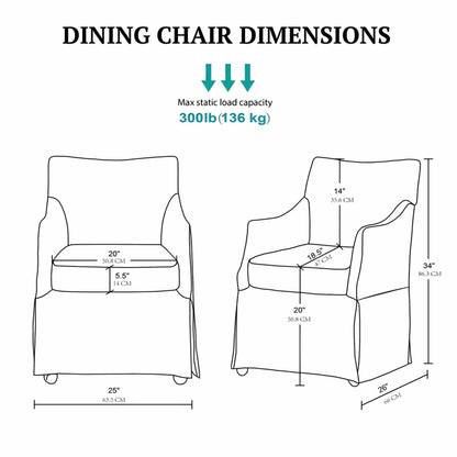 London - Upholstered Skirted Dining Arm Chair