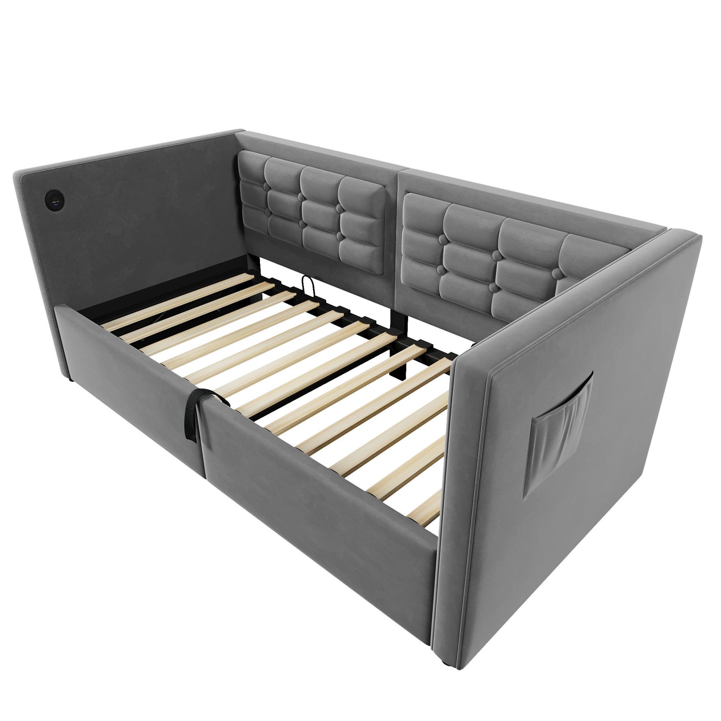 Upholstered Daybed With Hydraulic Storage And USB / Type - C Charging