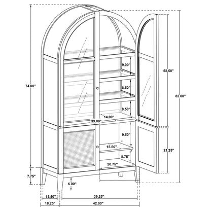 Kimpton - 4 Door Dining Display Cabinet - Beige