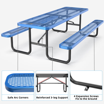 Metal Expanded Rectangular Picnic Table