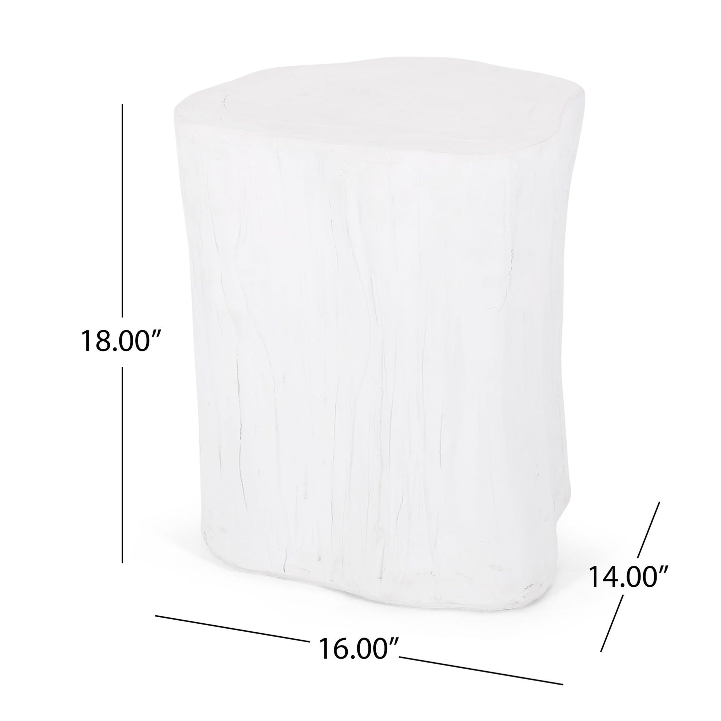 Outdoor, Lightweight Concrete Side Table - Antique White