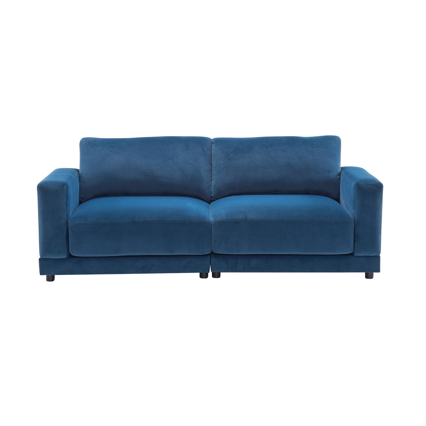 Modern Square Arm Sofa With Soft Fabric Upholstery, Deep Cushions