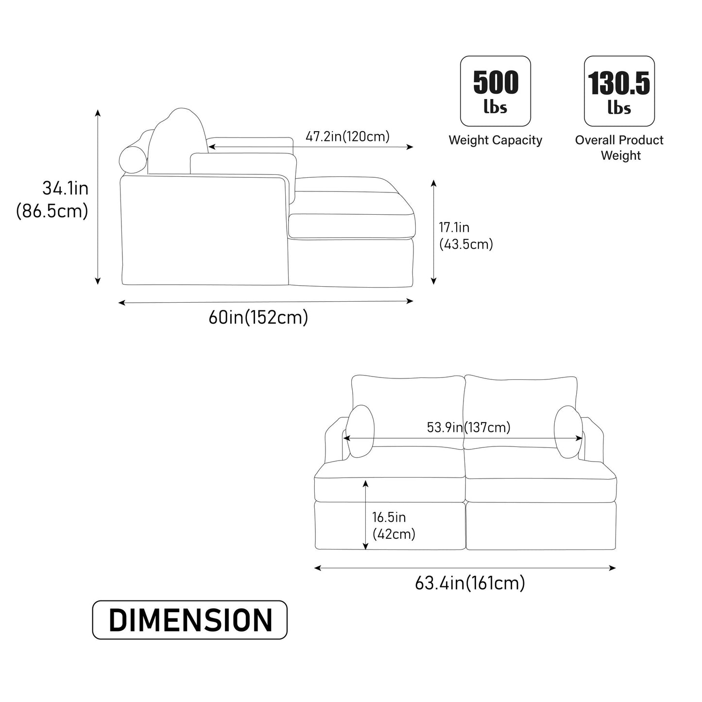 Wide Sofa Bed - Taupe