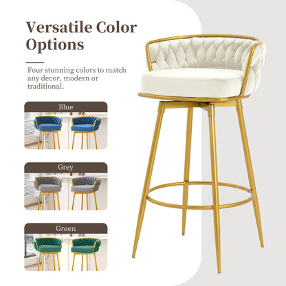 Modern Low Back Upholstered Counter Height Bar Stools (Set of 2)