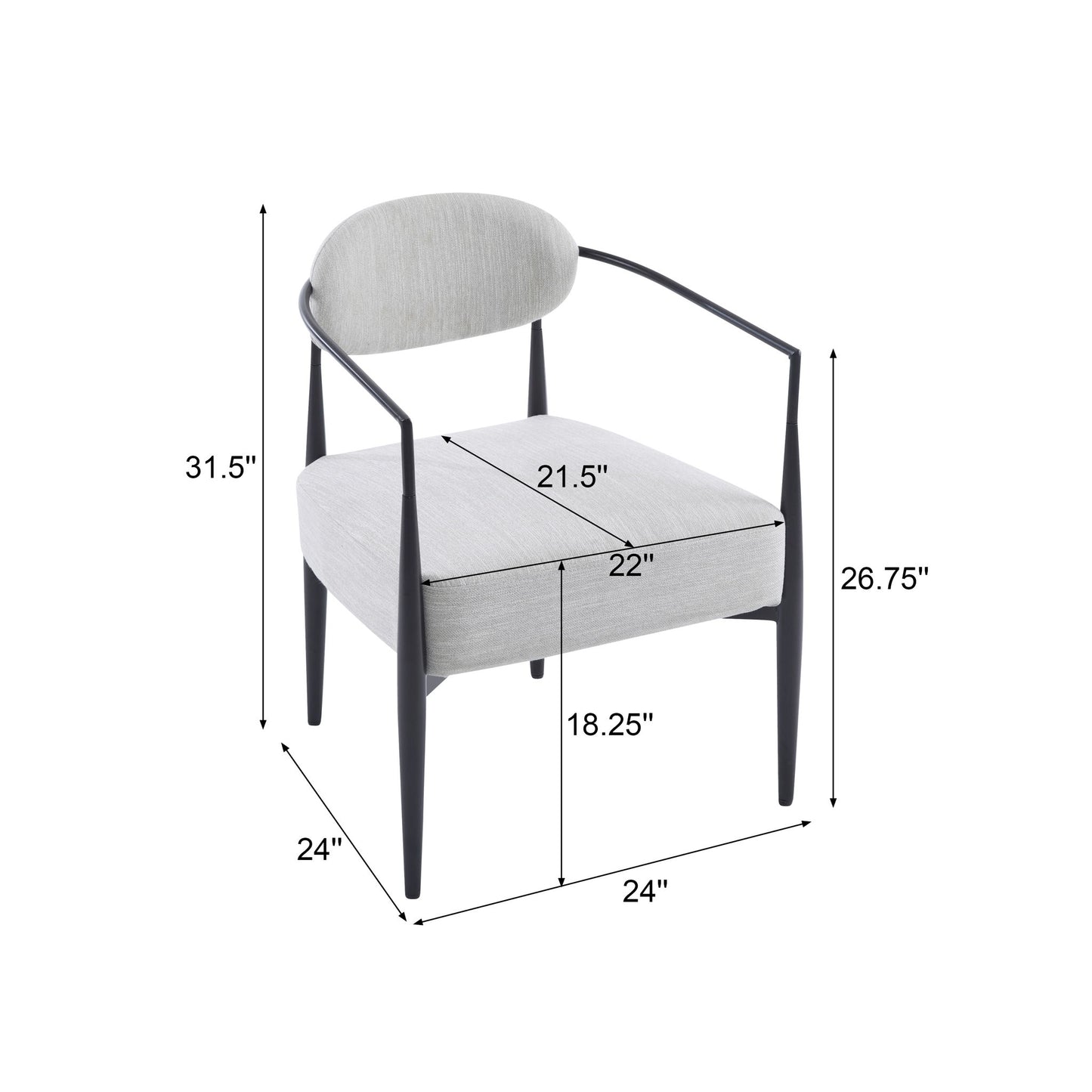 Modern Upholstered Accent Armchair With Pocket Spring Seat