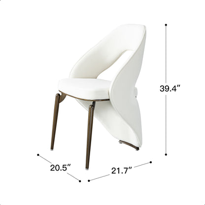 Dining Chair With Open Back Design Upholstery - Ancient White