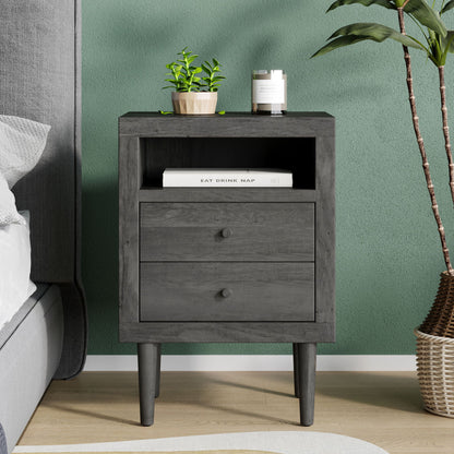 Nystrom - Mid Century Modern 2 Drawer Nightstand