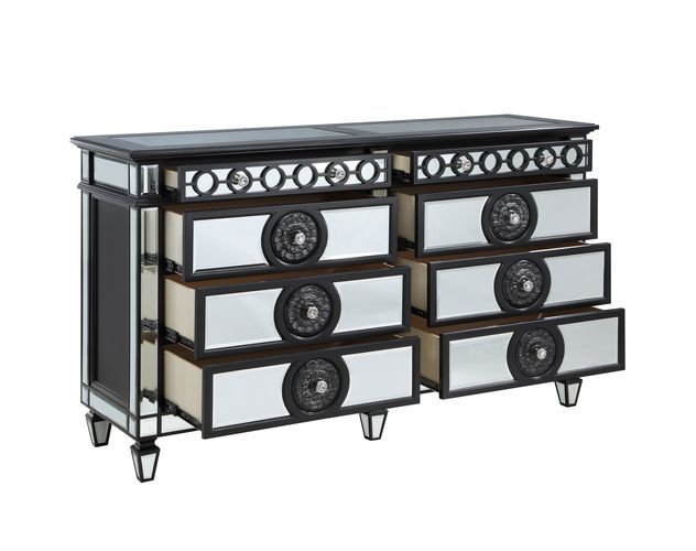 Varian II - Dresser - Black Velvet & Black & Sliver Finish