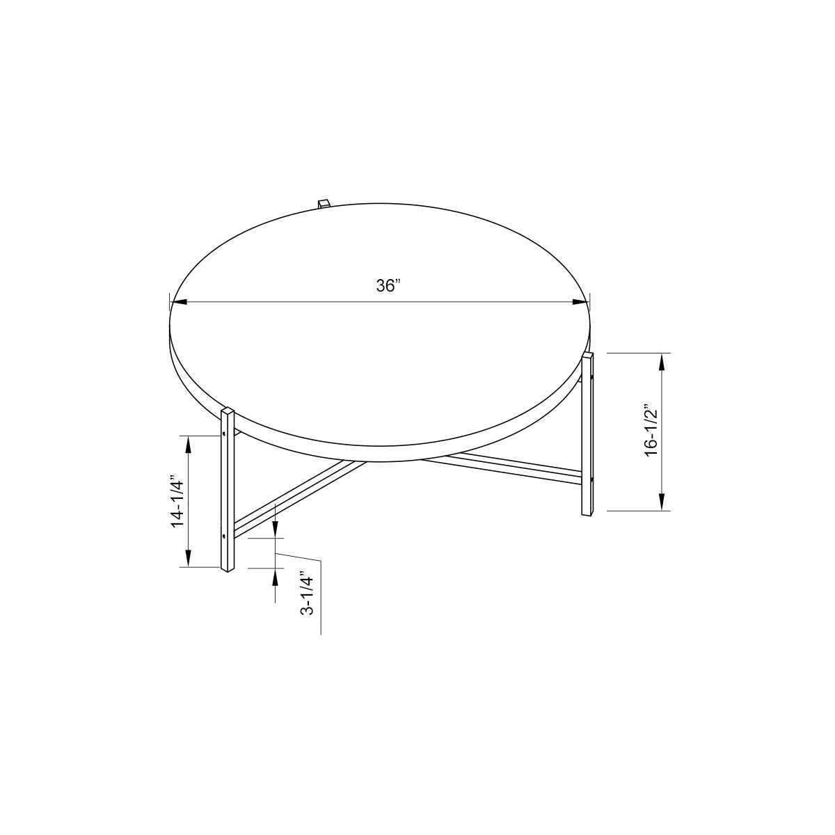 Round Coffee Table With White Metal Legs