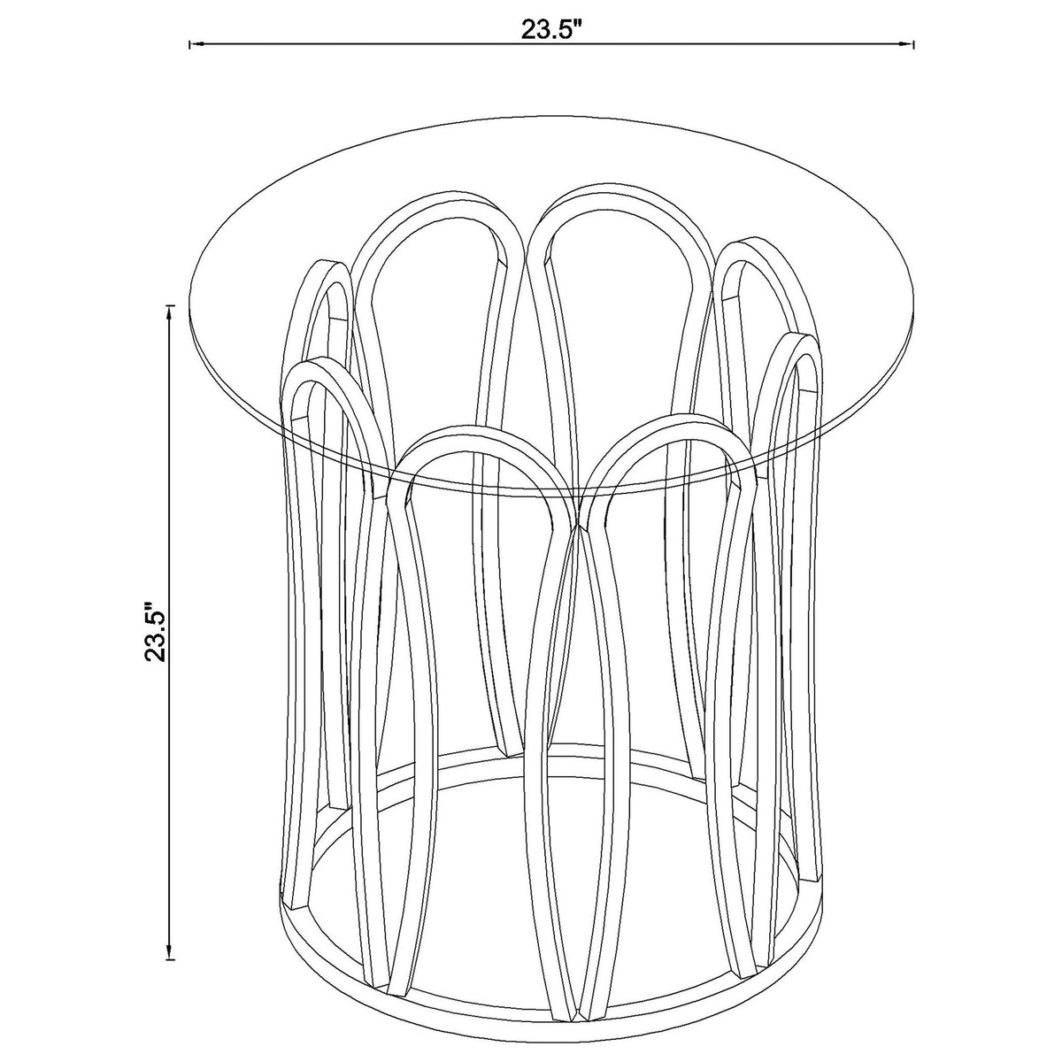 Round Glass Top Table With Polished Metal Base