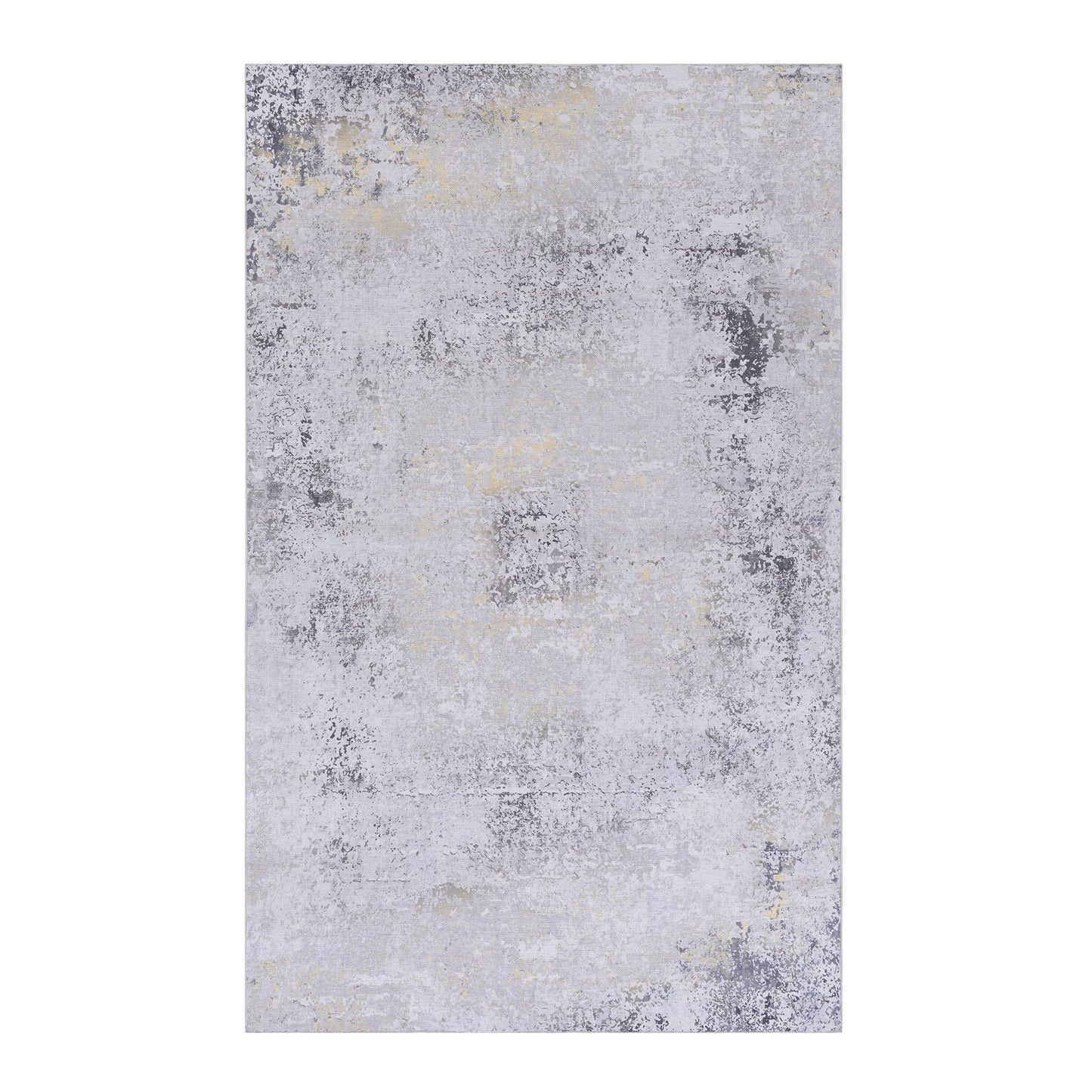 Maval - 8' X 10' Area Rug Washable - Gray / Gold