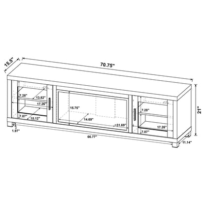 Temby - Fireplace TV Stand With Flameless Ambience - Pine Wood