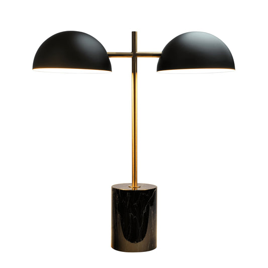 Nova - Hydro Table Lamp With On / Off Switch Double Lamp - Black / Gold / Marble