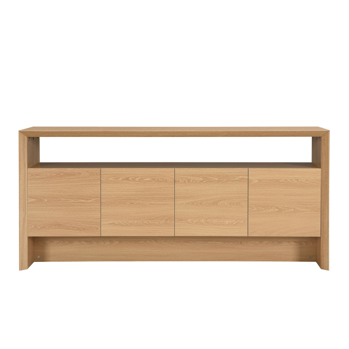 Arlo - Waterfall Sideboard Cabinet With Open Shelf And Hidden Storage