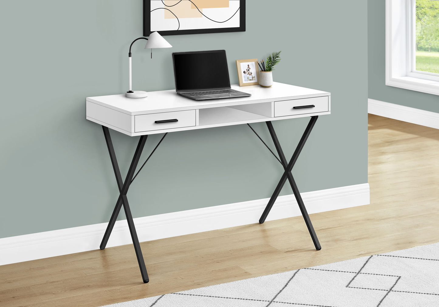 Computer Desk, Home Office, Laptop, Left / Right Set-Up, Storage Drawers, Work, Contemporary, Modern