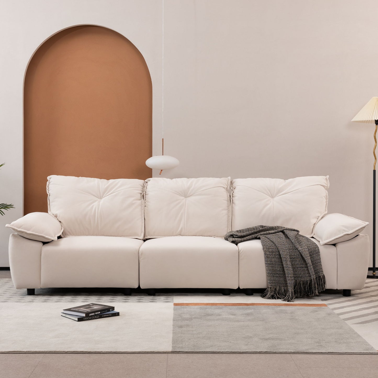 Modern Sofa With Removable Pillowcase And Backrest