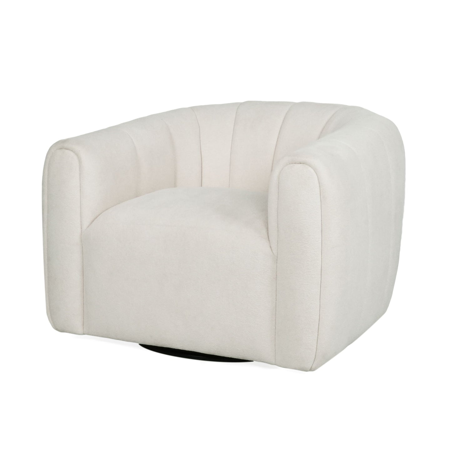 Serenizia - Upholstered Swivel Chair With Channel Tufted