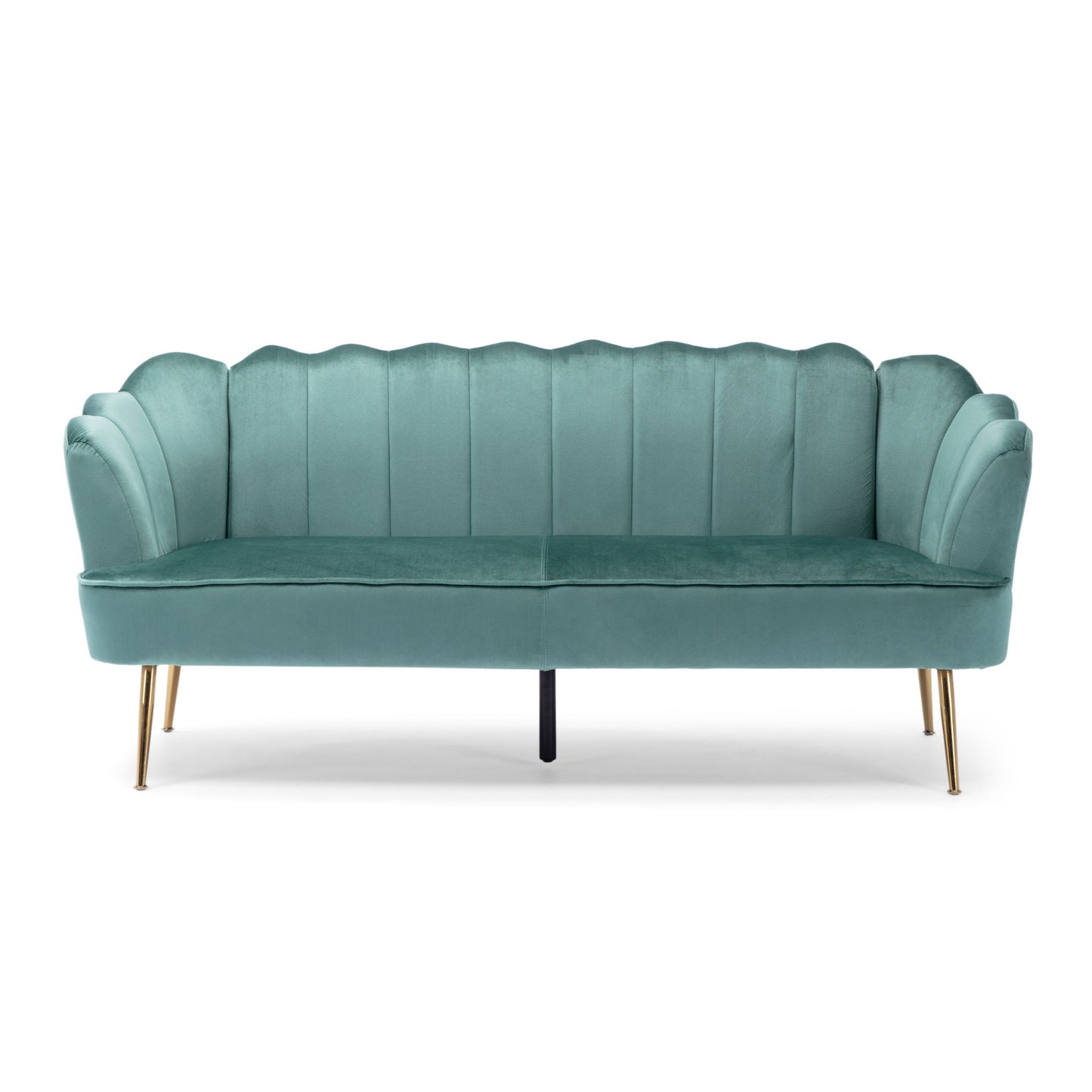 Modern Glam 3 Seater Sofa With Velvet Texture