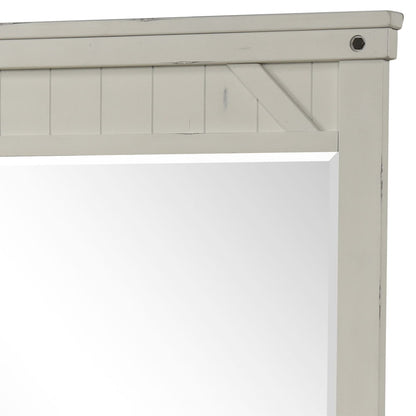 Industrial Farmhouse Mirror - White