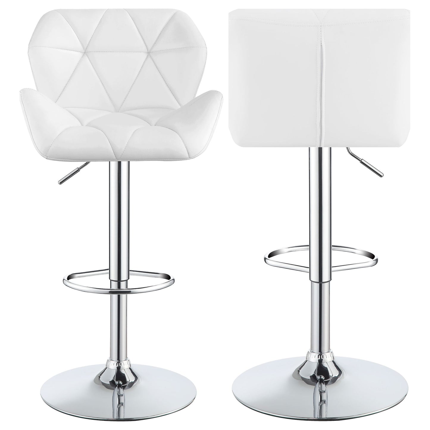 Kerwin - Upholstered Adjustable Bar Stool (Set of 2) - White