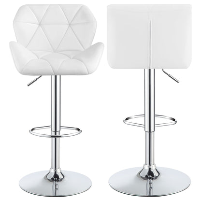 Kerwin - Upholstered Adjustable Bar Stool (Set of 2) - White