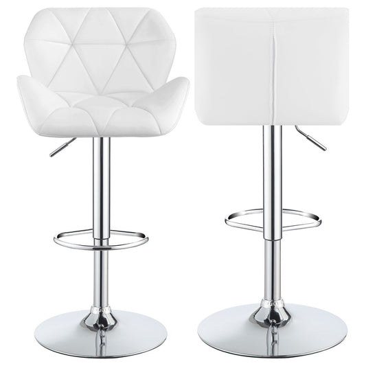 Kerwin - Upholstered Adjustable Bar Stool (Set of 2) - White
