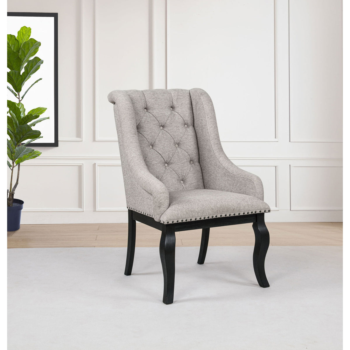 Kinzler - Arm Chair (Set of 2) - Tan / Black