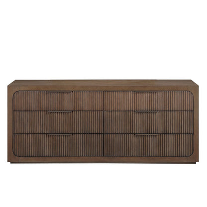 Leanna - Dresser With Wood Top - Brown Oak
