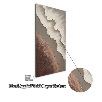 Abstract Wall Art, Textured Canvas Painting With Accents, Decor For Living Room (Set of 2) - Antique Brown+White