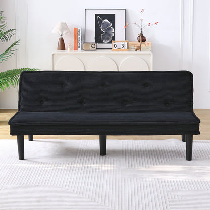 Versatile Corduroy Sofa Bed With Solid Wood Frame