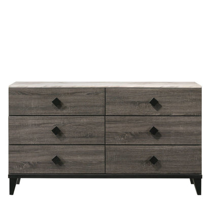 Avantika - Dresser - Faux Marble Top & Rustic Gray Oak