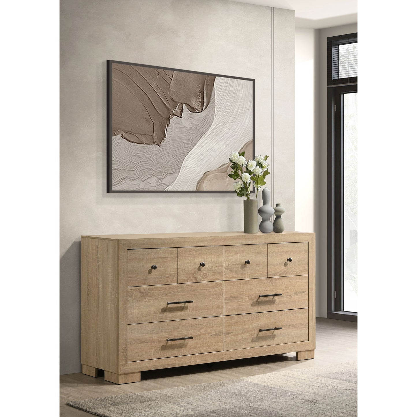 Merritt - 6 Drawer Dresser Cabinet - Light Oak