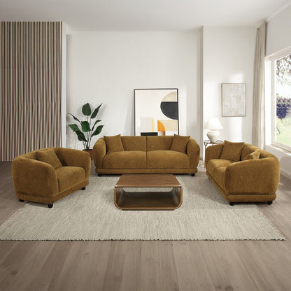 Lennox - Loveseat With 2 Pillows - Brown Chenille