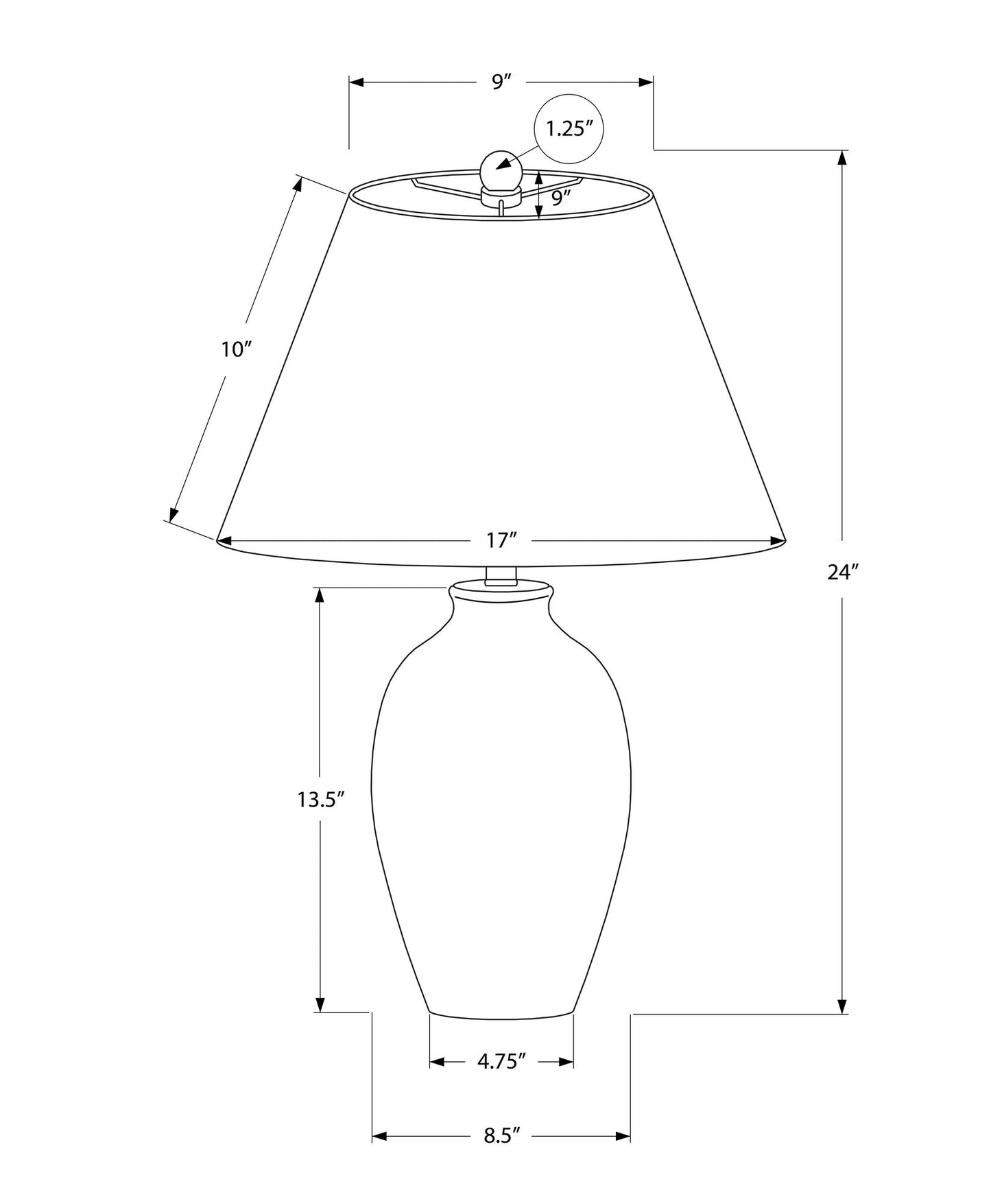 Lighting, Table Lamp, Ceramic, Modern - Black